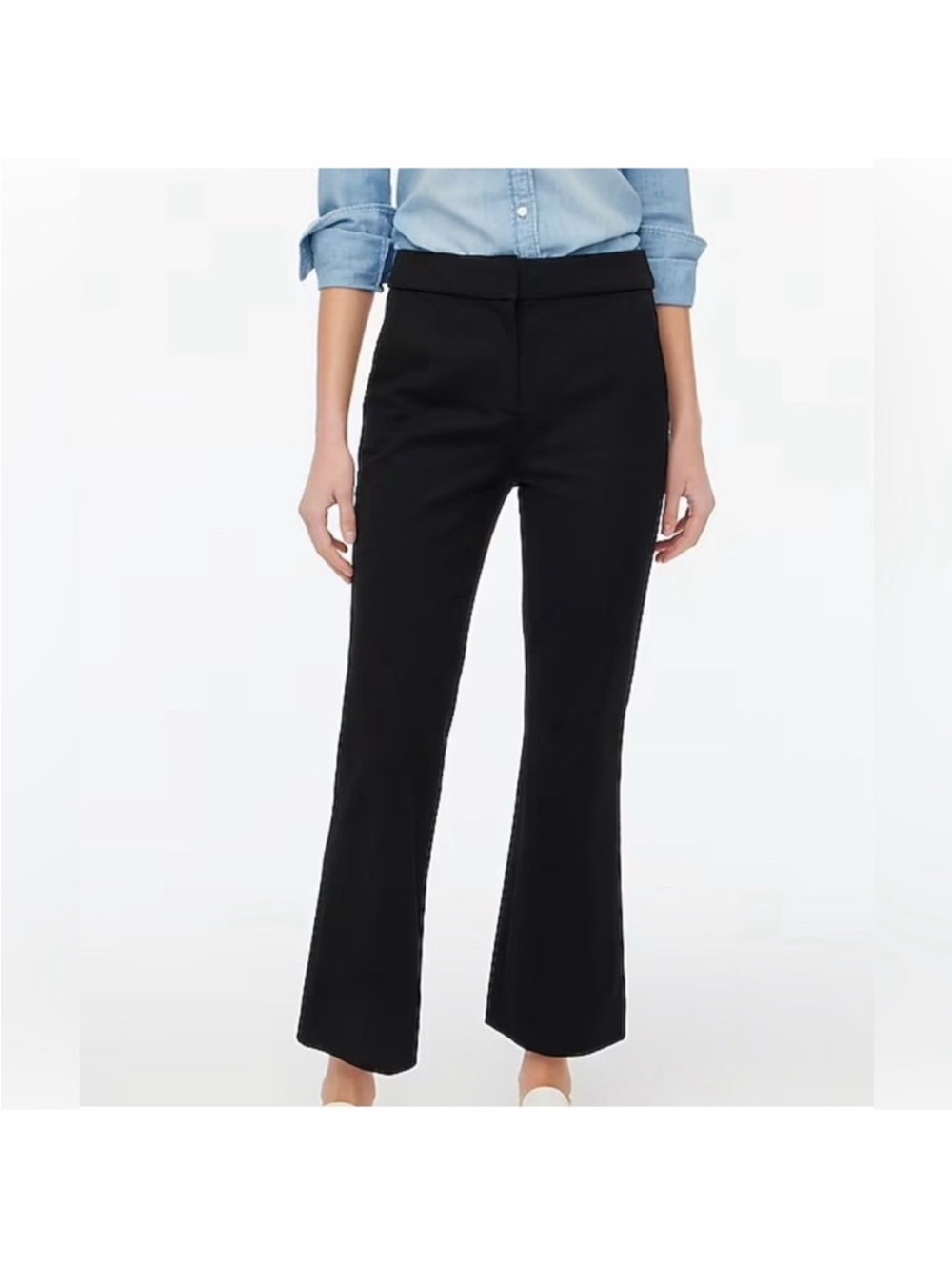 J.Crew - Teddie Pant Crop, Kick Flair - Black Women's Pants size 4 T
